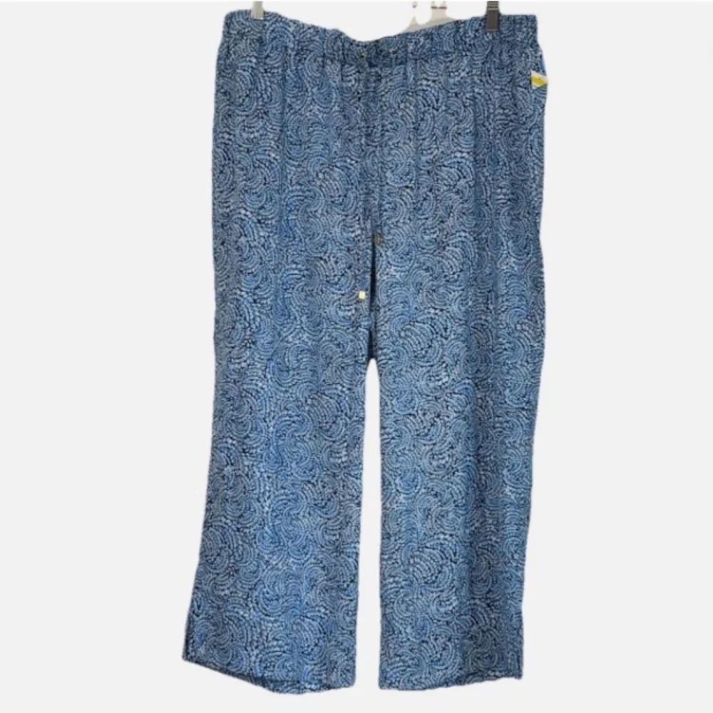 MICHAEL Michael Kors Woman Drawstring Wide Leg Cropped Pants Size:XL